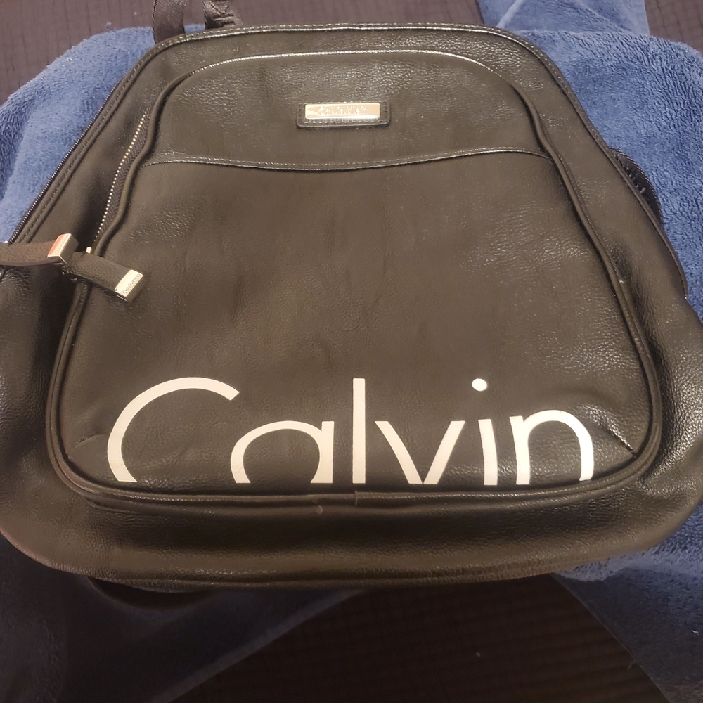 Calvin Klein Black Leather Backpack